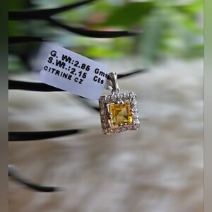 Elegant Silver Citrine Pendant